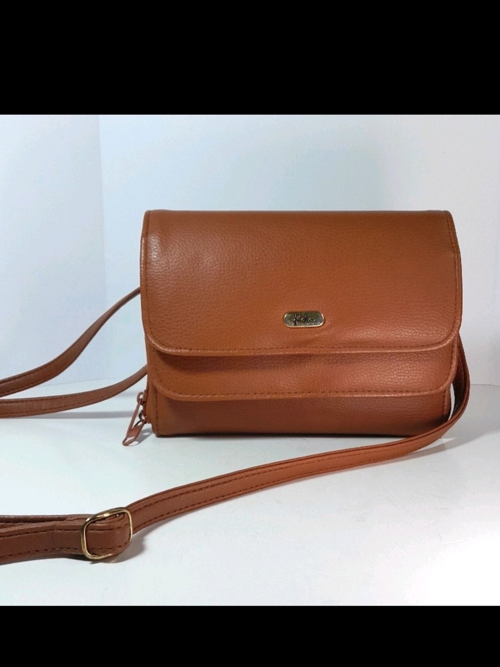 Koltor Classic Tan Crossbody Bag with Adjustable Strap